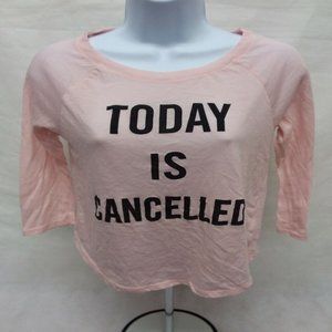 Women's Medium Live Love Dream 3/4 Sleeve Pink Round Neck T-Shirt